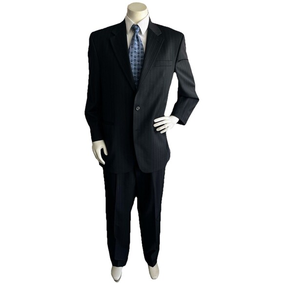 Lauren Ralph Lauren Men’s 2pc Suit 46L 36x27 Wool Pinstriped Classic Americana - Picture 4 of 16